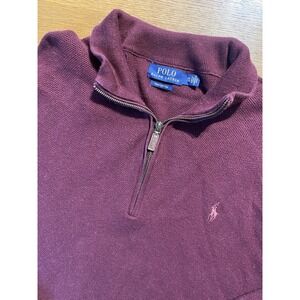 Polo Ralph Lauren 1/4 Zip Pullover Sweater‎ XXL Maroon L/S Pima Cotton Golf